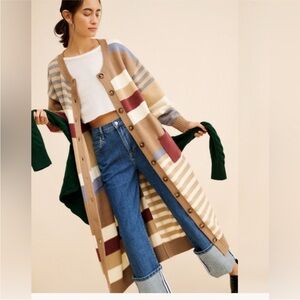 Chic Multicolor Striped Cardigan